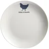 Assiette à dessert beige motif poule
