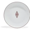Assiette à dessert décor gris avec liseré rouge