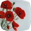 Assiette à dessert design coquelicot