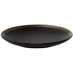 Assiette à dessert en faïence avec liseré doré