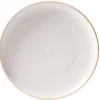 Assiette à dessert faïence gris avec liseré crème