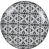 Assiette à dessert motif berbère noir et blanc