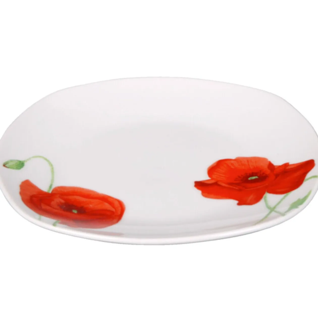 Assiette à dessert motif coquelicot
