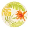 Assiette à dessert motif feuilles tropicales