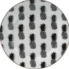 Assiette à dessert porcelaine blanche style tropical ananas