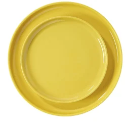 Assiette à dessert ronde Oslo jaune moutarde