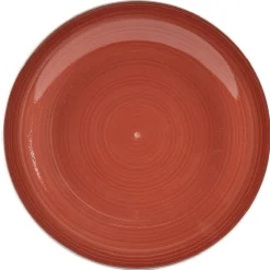 Assiette à dessert rouge effet spirale x4