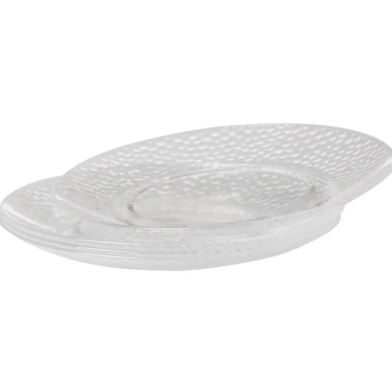 Assiette à dessert transparente martelé x4