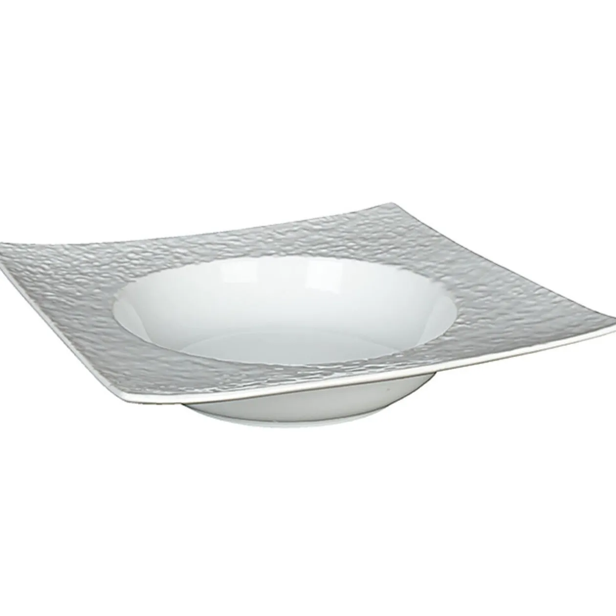 Assiette creuse blanche carrée
