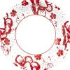 Assiette creuse Luminarc blanc décor rouge Alcove vintage