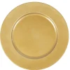Assiette de présentation ronde dorée