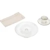 Assiette de présentation sur pied verre transparent Ø19,7xH8cm