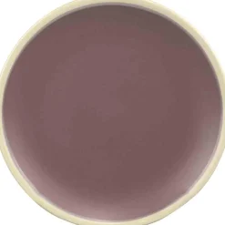 Assiette dessert violette bordure blanche