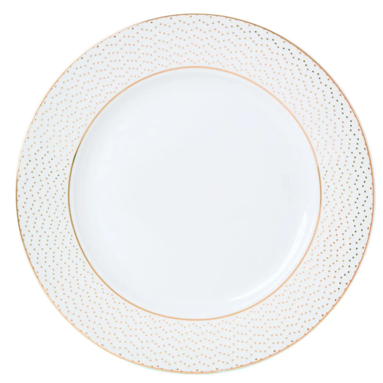 Assiette plate blanche motifs dorés