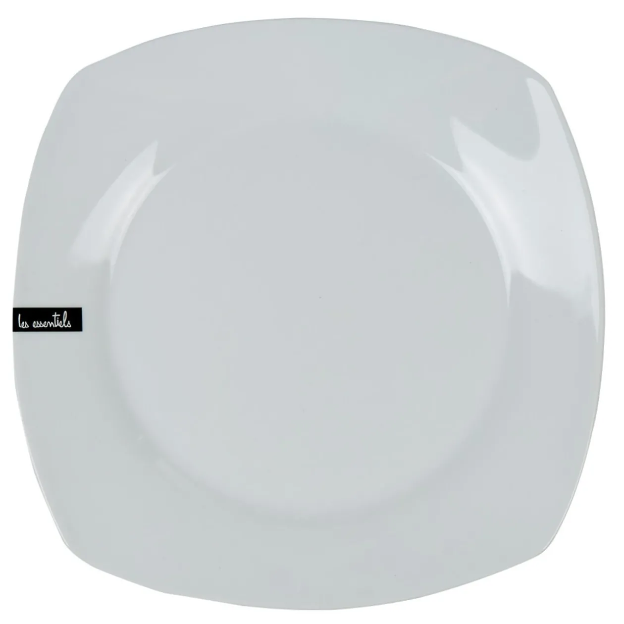 Assiette plate carrée blanche Les essentiels