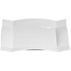 Assiette plate carrée blanche en porcelaine