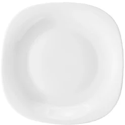 Assiette plate carrée blanche