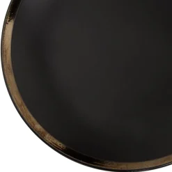 Assiette plate en faïence avec liseré doré