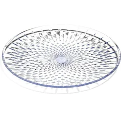Assiette plate en plastique transparent effet martelé