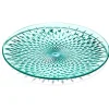 Assiette plate en plastique bleu effet martelé