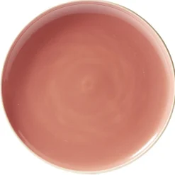 Assiette plate faïence Terracotta avec liseré crème
