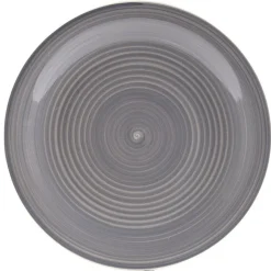 Assiette plate gris effet spirale x4