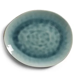 Assiette plate grès effet artisanal 28,5x24cm
