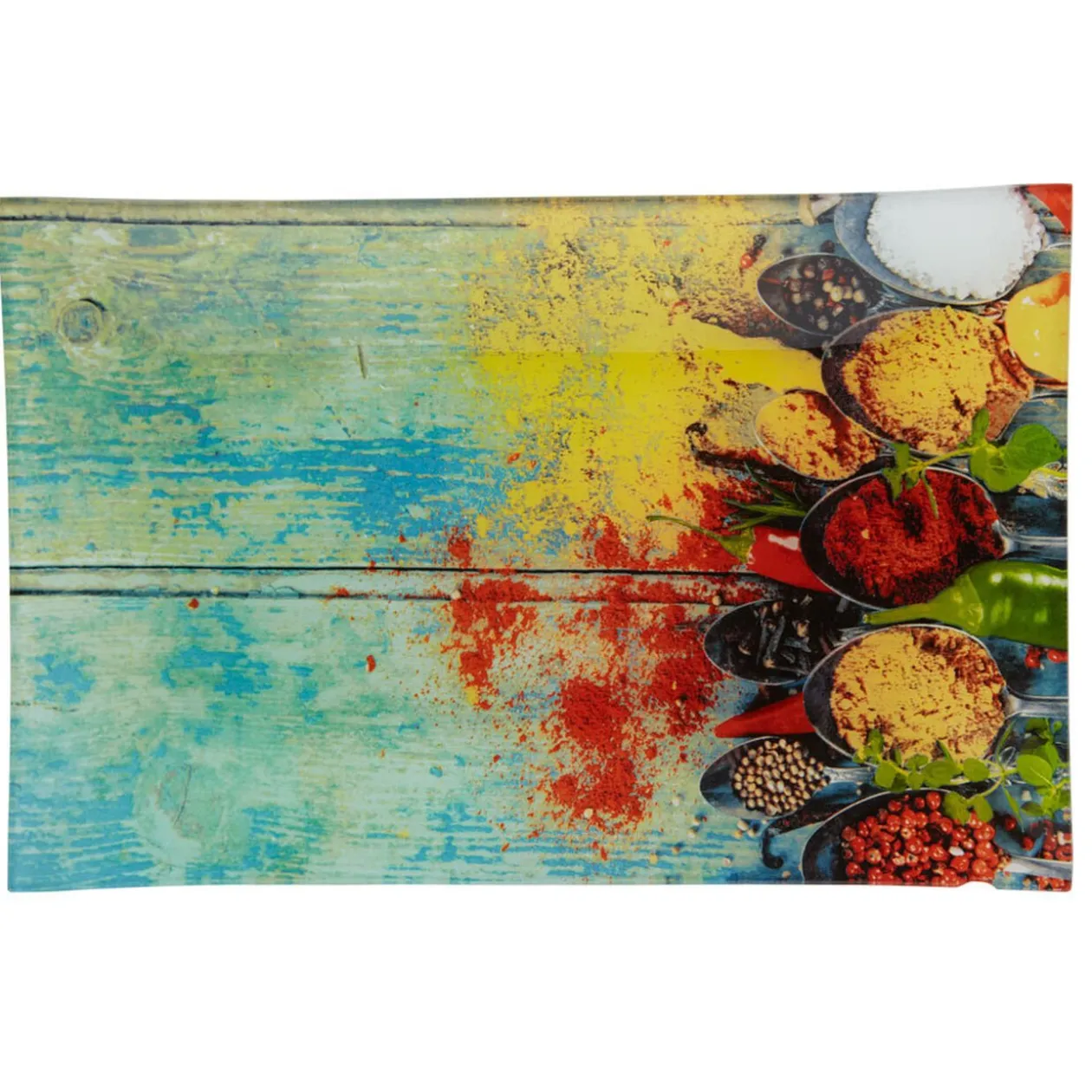 Assiette plate rectangulaire design épices