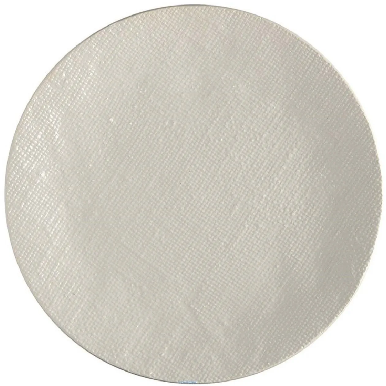 Assiette plate ronde en grès relief gris