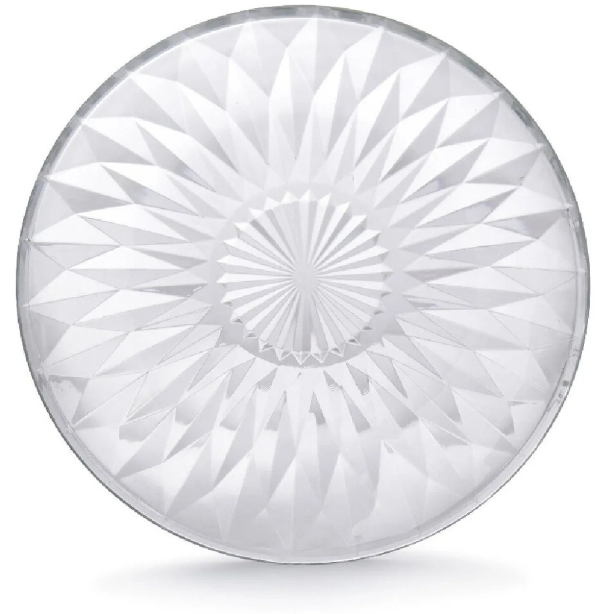 Assiette plate ronde fleur géométrique verre transparent