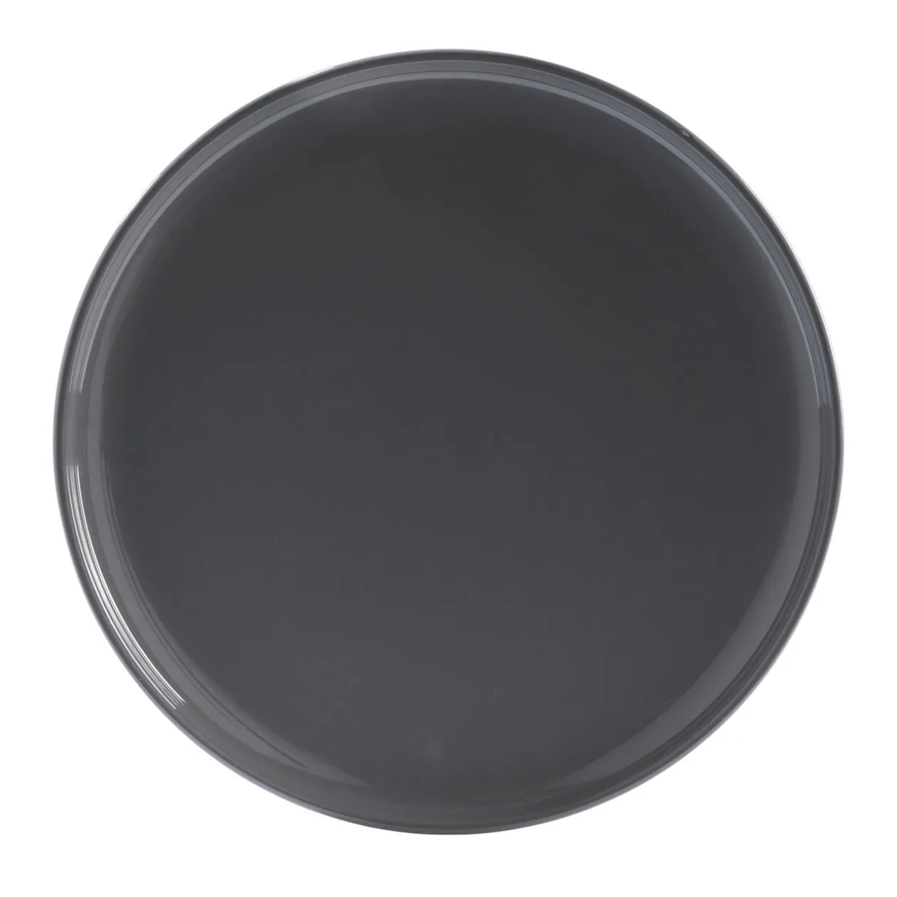 Assiette plate ronde Oslo grise