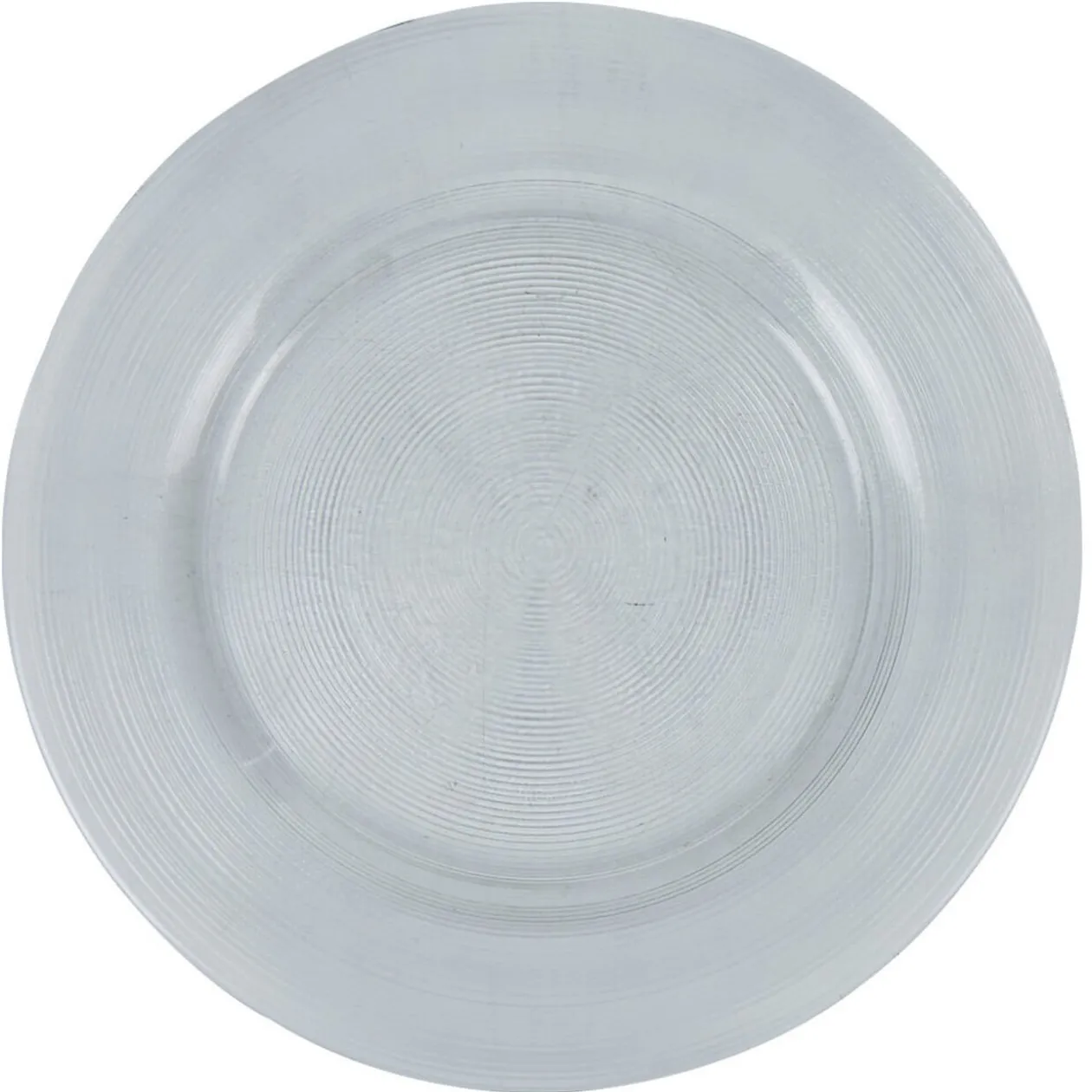 Assiette plate ronde transparente striée