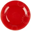 Assiette plate Zana rouge motifs étoiles blanches