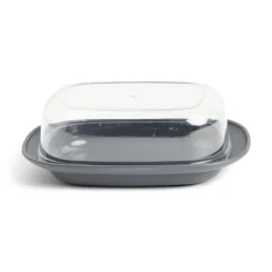Beurrier plastique sans BPA transparent ou gris 17,4x12,5xH6cm