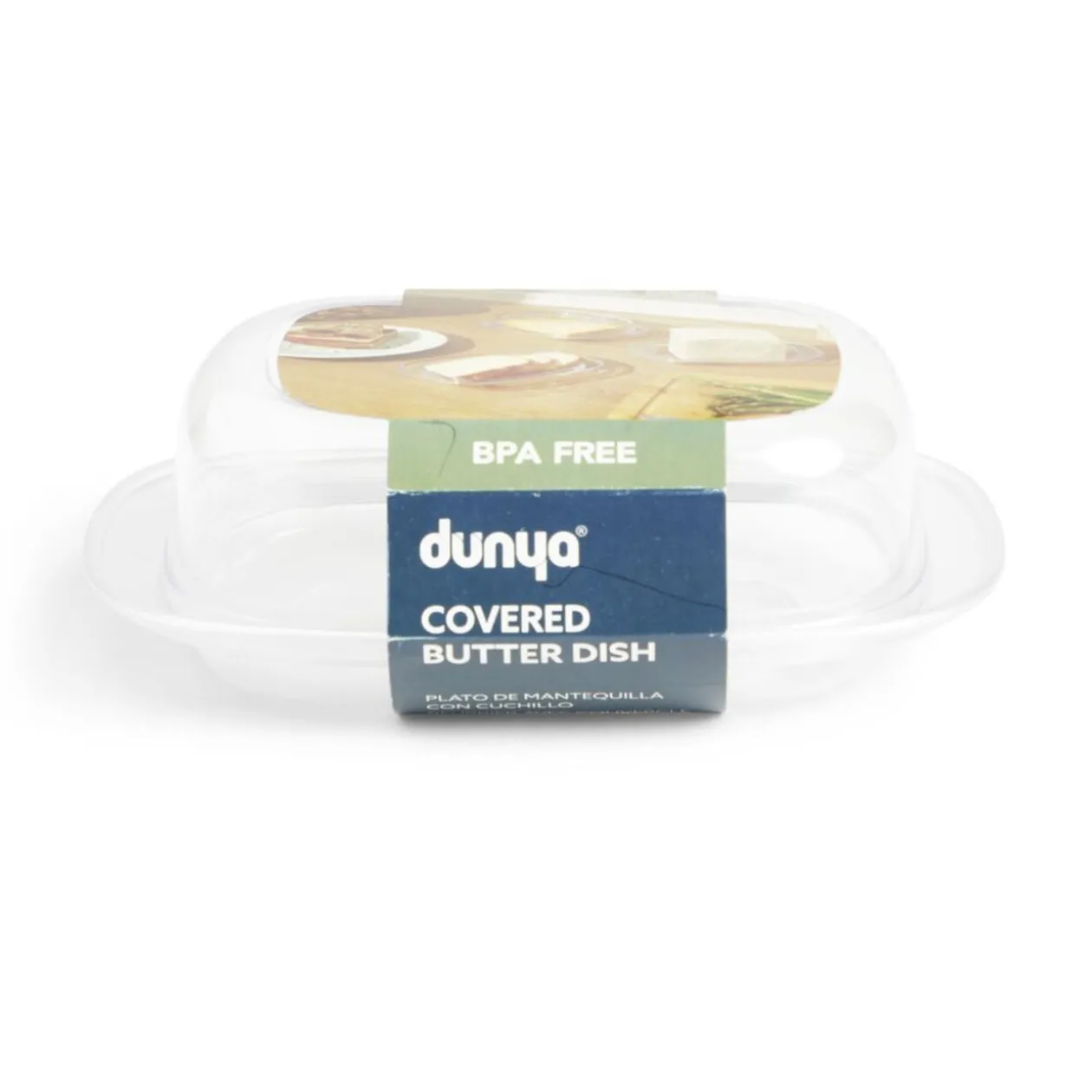 Beurrier plastique sans BPA transparent ou gris 17,4x12,5xH6cm