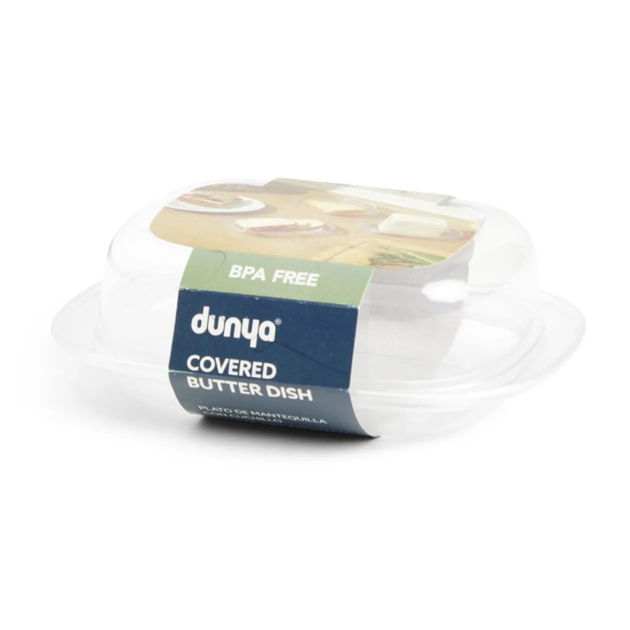 Beurrier plastique sans BPA transparent ou gris 17,4x12,5xH6cm