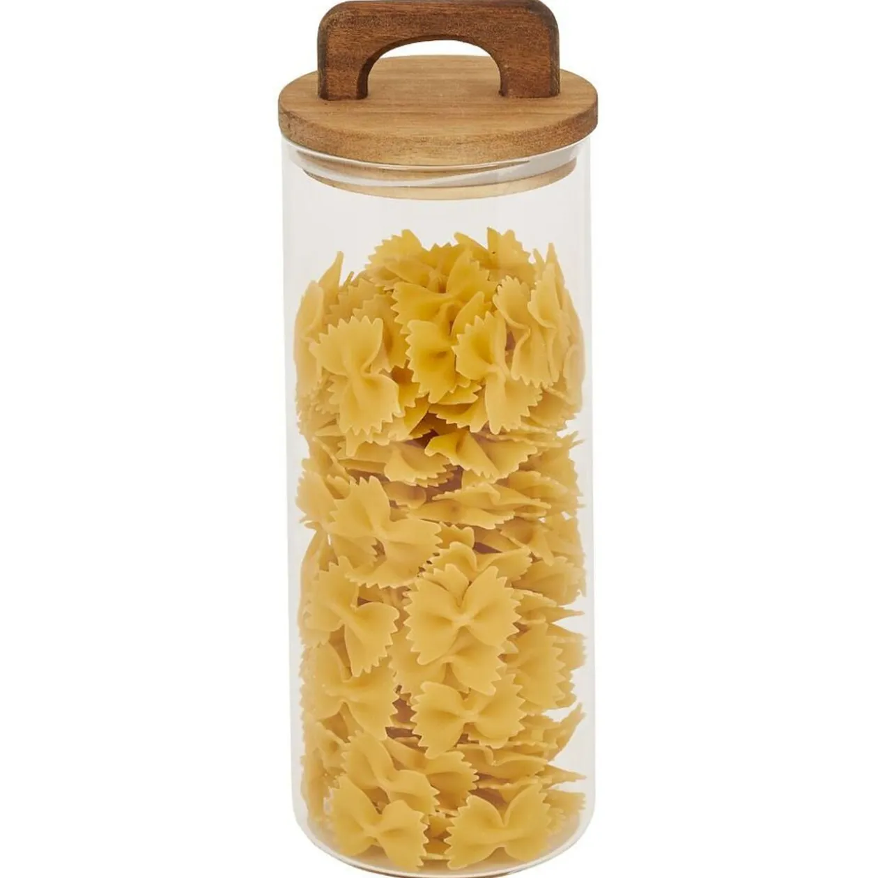 Bocal de conservation 1,1L en verre avec couvercle en bois Ø9,5xH20cm