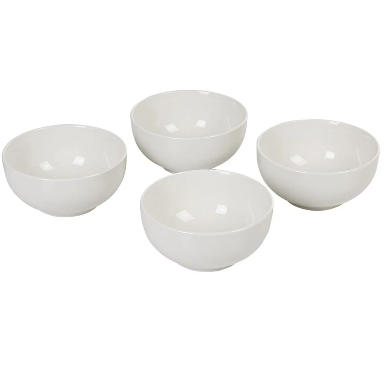Bol en céramique uni blanc x4