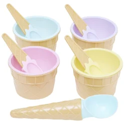 Bol et cuillère à glace x4