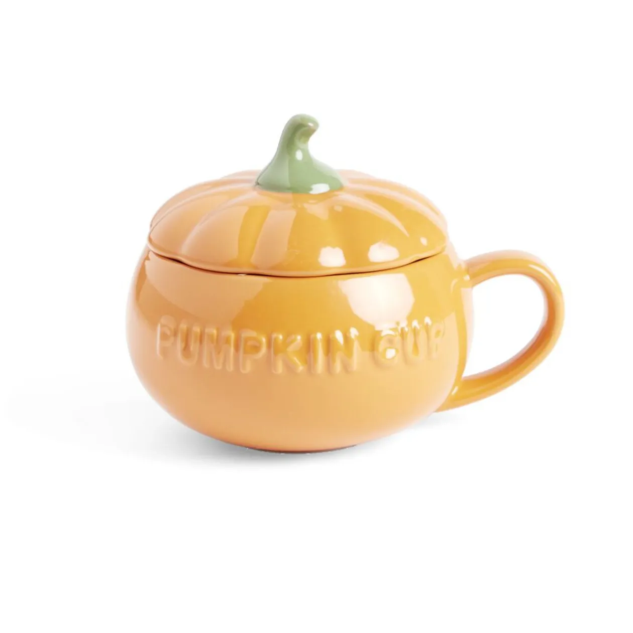 Bol forme citrouille avec couvercle et poignée Ø14cm