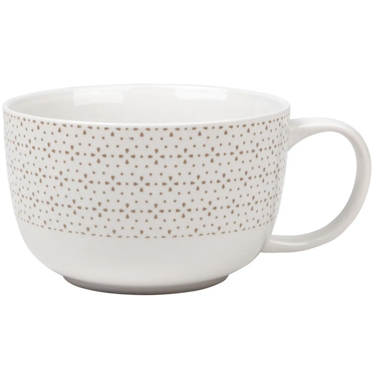Bol jumbo blanc à motif taupe