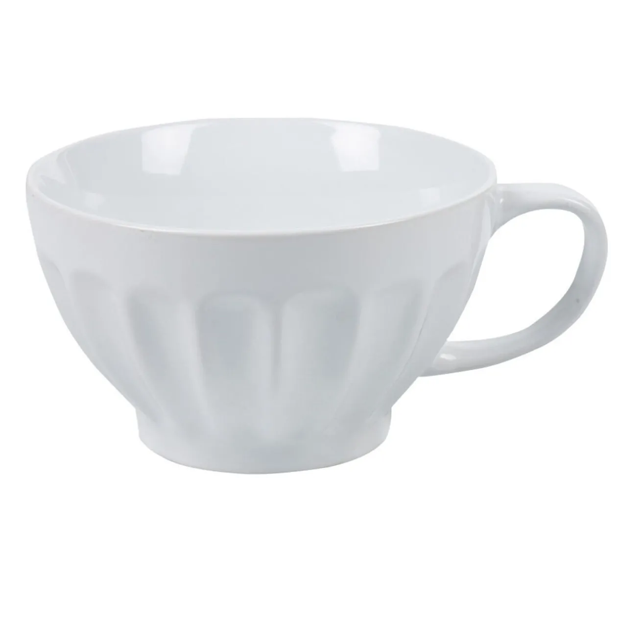 Bol jumbo blanc cotelé