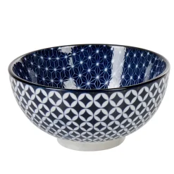 Bol rond Olympe motif graphique bleu blanc