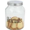 Bonbonniere verre transparent avec couvercle inox 3 L