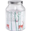 Bonbonnière Noël rennes verre cordelette rouge et blanc 3 L