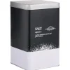 Boîte à sel en métal noir et gris design salt - 10,7x10,7xH.17,5cm
