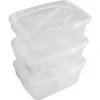Boîte alimentaire 1,2 L transparente x3
