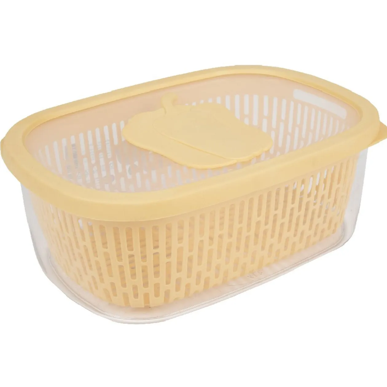 Boîte alimentaire hermétique avec panier fraîcheur 4 L jaune