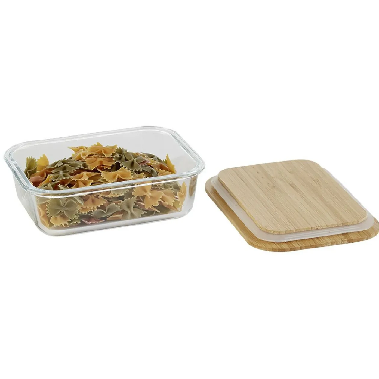 Boîte alimentaire verre avec couvercle bambou 1 000 ml