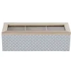 Boîte déco 3 compartiments à fenêtre gris blanc